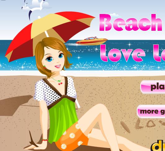 love in the sand girl beach dress up flash game